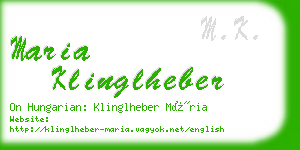 maria klinglheber business card